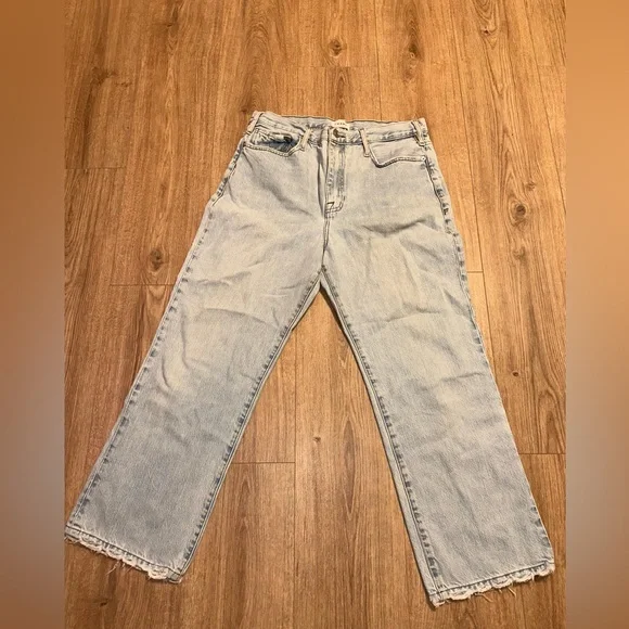 FRAME Le Jane Crop Straight Leg Blue Light Wash Jeans Size 30